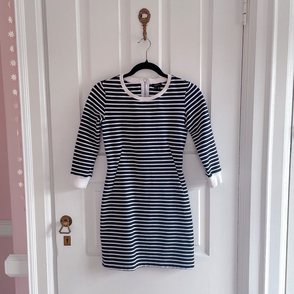 THEORY long sleeve stripe mini dress sailor Shopbop Madewell J Crew Tibi XS 0 2